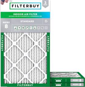 Filterbuy 744759372895 16x24x1 Air Filter Merv 8 Essential Dust And Allergy Defense 3-pack E