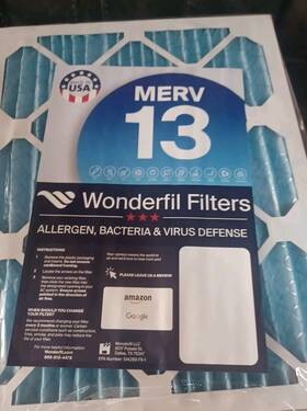 Filterbuy 810188373656 16x20x1 Merv 13 Air Filter 5-pack Wonderfil Filters Pleated Hvac Design