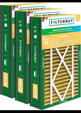 Filterbuy Abr16x25x5m11 16x25x5 Merv 11 Air Filter Replacement Hvac Furnace - Set Of 3