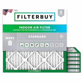 Afb14x14x1m8 Filterbuy 14x14x1 Pleated Air Filters - 4 Pack Merv 8 Free Shipping