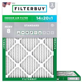 Afb14x20x1m8pk2 Filterbuy 14x20x1 Air Filter Merv 8 Dust Defense 2-pack Pleated Hvac Ac Fur