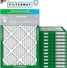 Afb14x25x1m8 Filterbuy 14x25x1 Merv 8 Pleated Hvac Ac Furnace Air Filters 12-pack