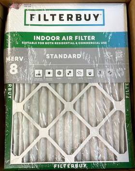 Afb15x25x1m8 Filterbuy New 6-pack 15x20x1 Pleated Indoor Air Merv 8 Residential/commercial