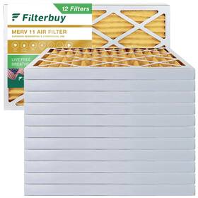 Afb16x25x2m11 Filterbuy 16x25x2 Pleated Air Filters For Hvac Ac Furnace Merv 11 - Pack Of 12
