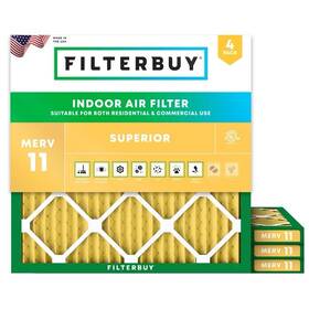 Afb18x18x1m11 Filterbuy 18x18x1 Pleated Air Filters 4 Pack Replacement For Hvac Ac Merv 11