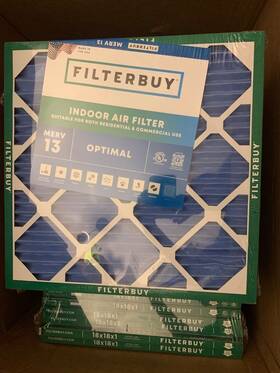 Afb18x18x1m13 Filterbuy 18x18x1 Pleated Air Filters For Hvac Ac Furnace Merv 13 Pack Of 6