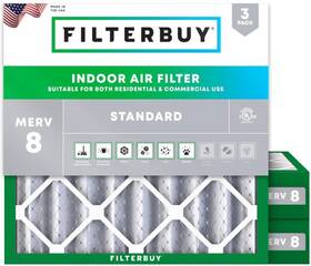 Afb20x20x4m8pk3 Filterbuy 20x20x4 Merv 8 Pleated Hvac Ac Furnace Air Filters 3-pack