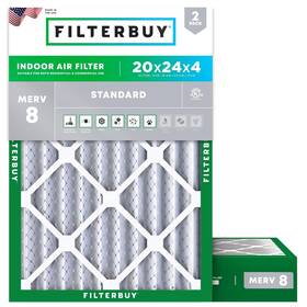 Afb20x24x4m8pk2 Filterbuy 20x24x4 Air Filter Merv 8 Dust Defense 2-pack Pleated Hvac Ac