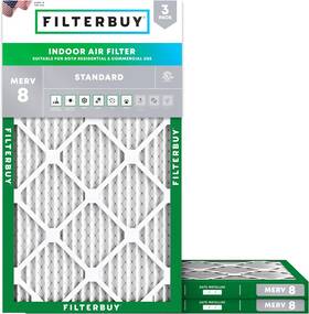 Afb20x36x1m8pk3 Filterbuy 20x36x1 Air Filter Merv 8 Dust Defense 3-pack - Pleated Hvac Furnace Ac Replac