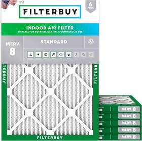 Afb8x14x1m8apk6 Filterbuy 8x14x1 Air Filter Merv 8 Dust Defense 6-pack Pleated Hvac Ac Furnac