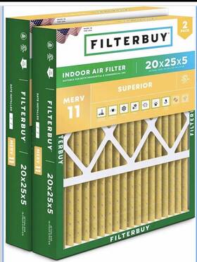 Car24x25x5m11 Filterbuy 24x25x5 Air Filter Merv 11 Pleated Ac Furnace Replacement For Carrier