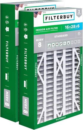 Fk16x30-m8-3 Filterbuy 16x28x6 Air Filter Merv 8 Dust Defense 2-pack Pleated Hvac Ac