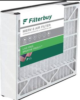 Sb-014566177 Filterbuy 2 Pk 20x25x5 Pleated Air Filter Replacement For Hvac Ac Furnace Merv 8