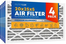 Filterlux 659359072949 20x25x5 Air Filter Merv 13 Premium Defense 4-pack Pleated Hvac A