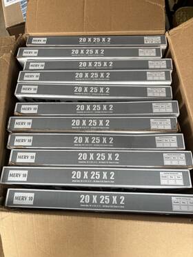 Filters Delivered 082652295683 20x25x2 Merv 10 Ac Air Filters. Box Of 11 Open