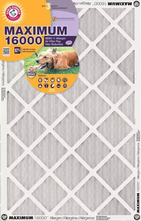 Ko14x14x1 Filtersnow 4 Arm And Hammer Maximum 16000 Allergen Odor Air Filters Merv 11 4-pack