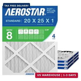 Filtration Group 192212058297 Aerostar 20x25x1 Merv 8 - 4 Count High Efficiency Pleated Hvac Furnace And Air