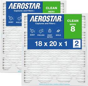 Filtration Group 313020945993 Aerostar 18x20x1 Air Filter Merv 8 For Allergies Dust Lint Mold And Pet Dander