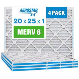 Filtration Group 313042266212 Aerostar 20x25x1 Merv 8 - 4 Count High Efficiency Pleated Hvac Furnace And Air