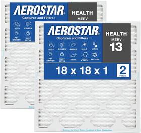 Filtration Group 313055763715 Aerostar 18x18x1 Merv 13 Air Filter Pleated Ac Furnace Hvac Filters 17.75x17.7