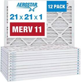 Filtration Group 445003929935 Aerostar 21x21x1 Merv 11 Pleated Air Filter Ac Furnace 12 Pack