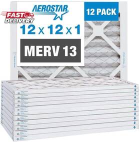 Filtration Group 744759254986 Aerostar 12x12x1 Merv 13 Air Filter Pleated Ac Furnace Hvac Filters 11.75x11.7