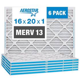 Filtration Group Environmental Air 313057443431 Aerostar 16x20x1 Merv 13 - 6 Count Pleated Hvac Furnace And Conditioner Fil