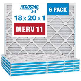 Filtration Group Environmental Air 744110653045 Aerostar 18x20x1 Merv 11 - 6 Count Pleated Hvac Furnace And Conditioner Fil