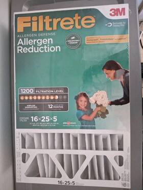 Filtrete 051141392332 Air And Furnace Filter 3m 16x25x5 Micro Allergen Defense Deep Pleat 1200