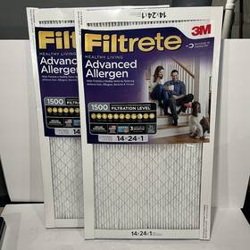 Filtrete 051141399478 3m Healthy Living 1500 Mpr Advanced Allergen Air Filters 14x24x1 2 Set