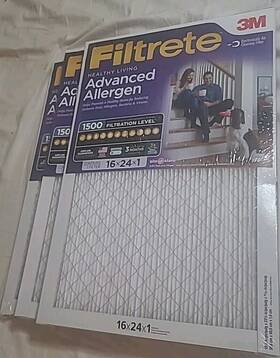 Filtrete 051141399492 3m Advanced Allergen Air Filter 3-pack 1500 Filtration Level 16x24x1