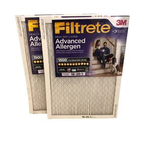 Filtrete 051141399652 18x25x1 Mpr 1500 Advanced Allergen 3m Home Air Filter Healthy Lot Of 2
