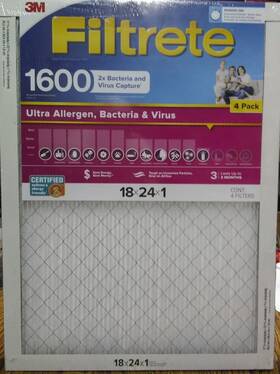 1600 Filtrete 068060469724 18x24x1 Ultra Allergen 2x Bacteria And Virus Filter Mpr 4 Pack