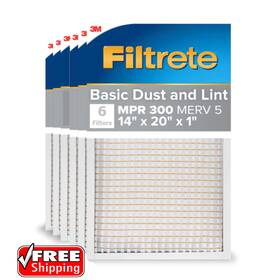Filtrete 068060633729 6 Pack 14 X 20 1 Merv 5 Basic Dust And Lint Electrostatic Air Filter