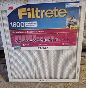 1600 Filtrete 076308408022 Ultra Allergen 2x Bacteria And Virus Filter Mpr 4 Pack 24 X 24x 1