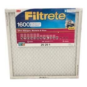1600 Filtrete 076308409913 Ultra Allergen 2x Bacteria And Virus Filter Mpr 4 Pk. 25x25x1