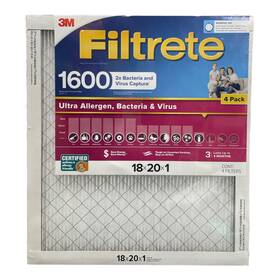 1600 Filtrete 076308410025 Mpr Ultra Allergen 2x Bacteria And Virus Filter 18x20x1 4 Pack