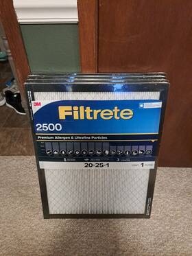 Filtrete 076308427306 3m 2500 Series 1 Inch Filter 4-pack 20x25x1