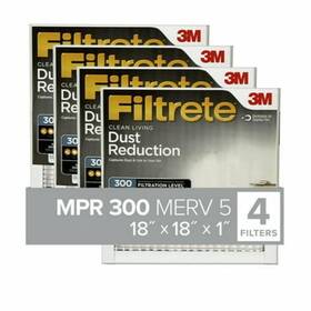 Filtrete 076308726140 3m 18x18x1 Air Filter Mpr 300 Merv 5 Dust Reduction 4 Filters