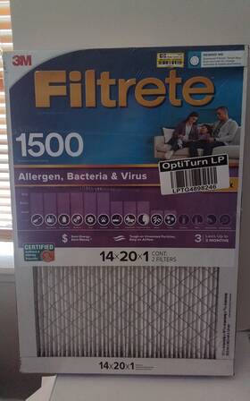 Filtrete 076308874698 1500 14x20x1 Allergen Bacteria And Virus Air Filters 2pack