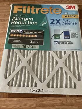 Sz16x20 Filtrete 076308931964 Dual-action Micro Allergen Plus 2x Dust Defense Filter 4 Pk.