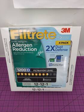 Filtrete 076308932176 3m 12x12x1 Allergen Reduction Filters 2x Dust Defense Merv 11 - 4 Pack