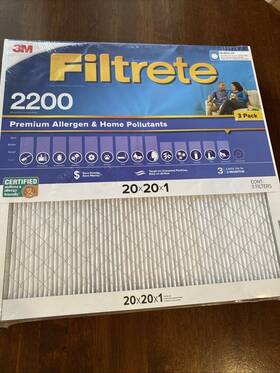 1006108 Filtrete 3m Mpr 2200 Merv 13 Elite Allergen 20 Inch X20 X 1 Air Filter 3 Pack