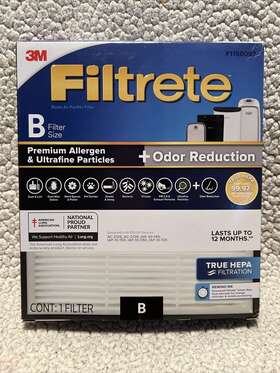 1150097 Filtrete 3m True Hepa Air Purifier Filter Size B Allergen Odor Defense