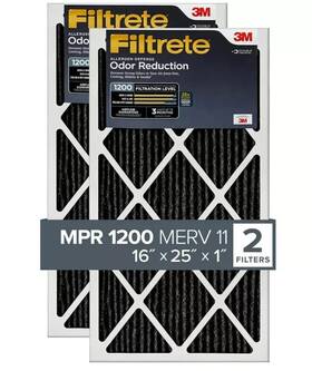 3mfilter-104 Filtrete 2pk 16x25x1 Air Filter Mpr 1200 Merv 11 Allergen Defense Odor Reduction