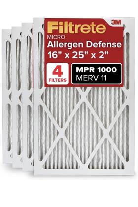 3mfilter102 Filtrete 16x25x2 Ac Furnace Air Filter Merv 11 Mpr 1000 Micro Allergen 4 Pk