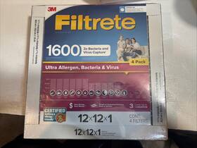 40723 Filtrete 4pk 1600 Mpr Ultra Allergen Bacteria And Virus Furnace/ac Filter 12x12x1