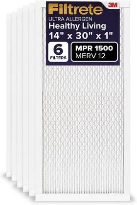 Filtrete 638060166161 6 - 14x30x1 Hvac Air Filter Mpr 1500 Merv 12 Healthy Living Allergen