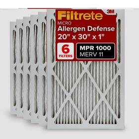 Filtrete 638060263211 20x30x1 Ac Furnace Air Filter Merv 11 Mpr 1000 Micro Allergen Defense 3-m