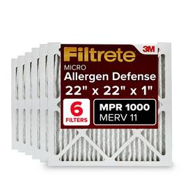 Filtrete 638060263303 22x22x1 Air Filter Mpr 1000 Merv 11 Allergen Defense 6-pack